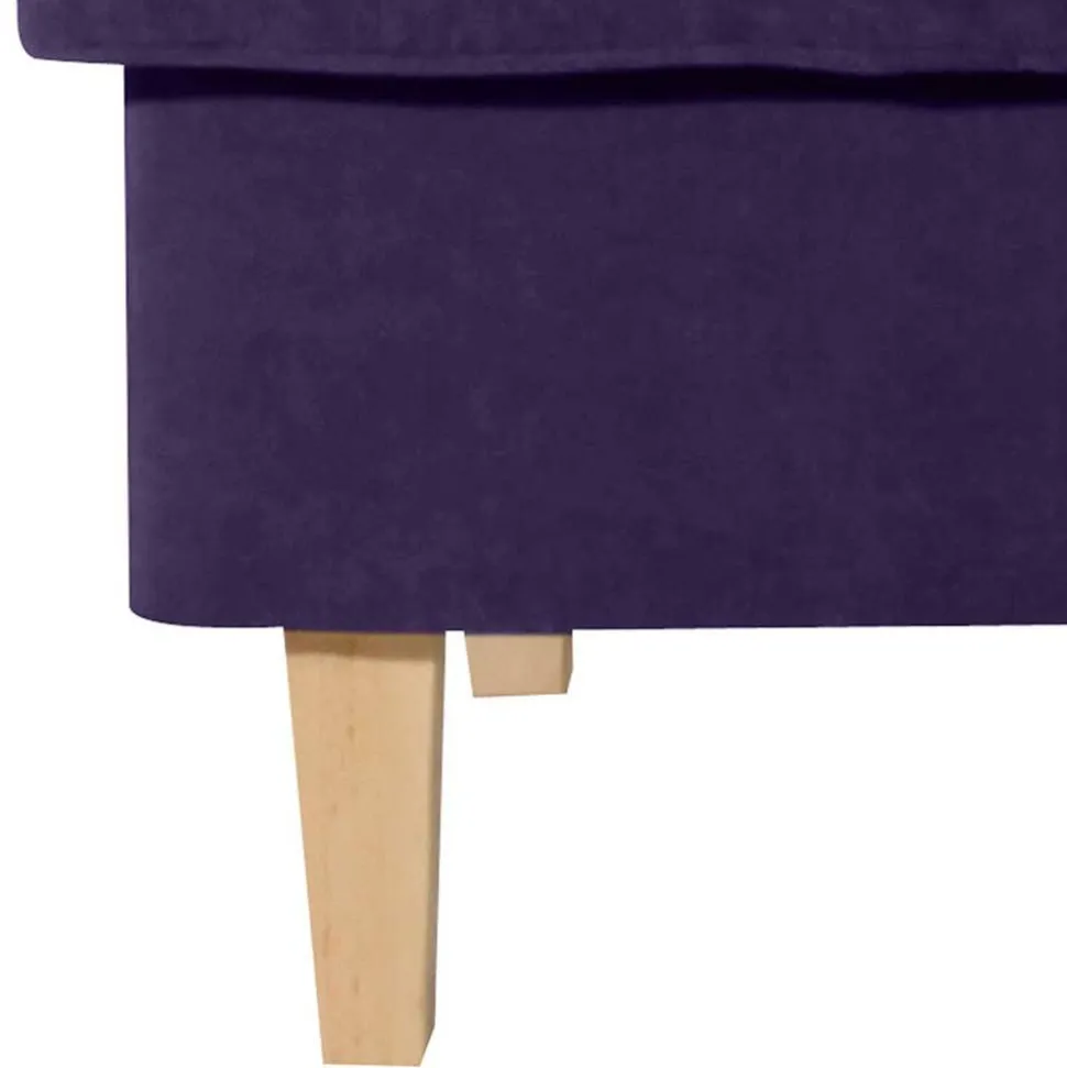 Polsterhocker in Violett Velours - Antonia