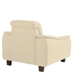 Polstersessel in Beige und Nussbaum Braun - Nando