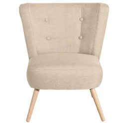 Polstersessel in Beige Webstoff - Hooka