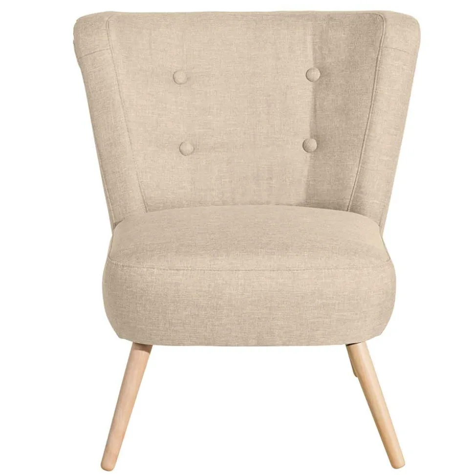 Polstersessel in Beige Webstoff - Hooka