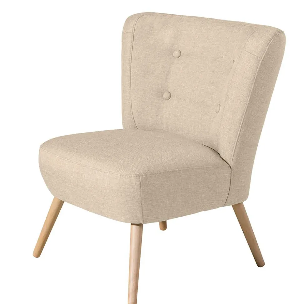 Polstersessel in Beige Webstoff - Hooka