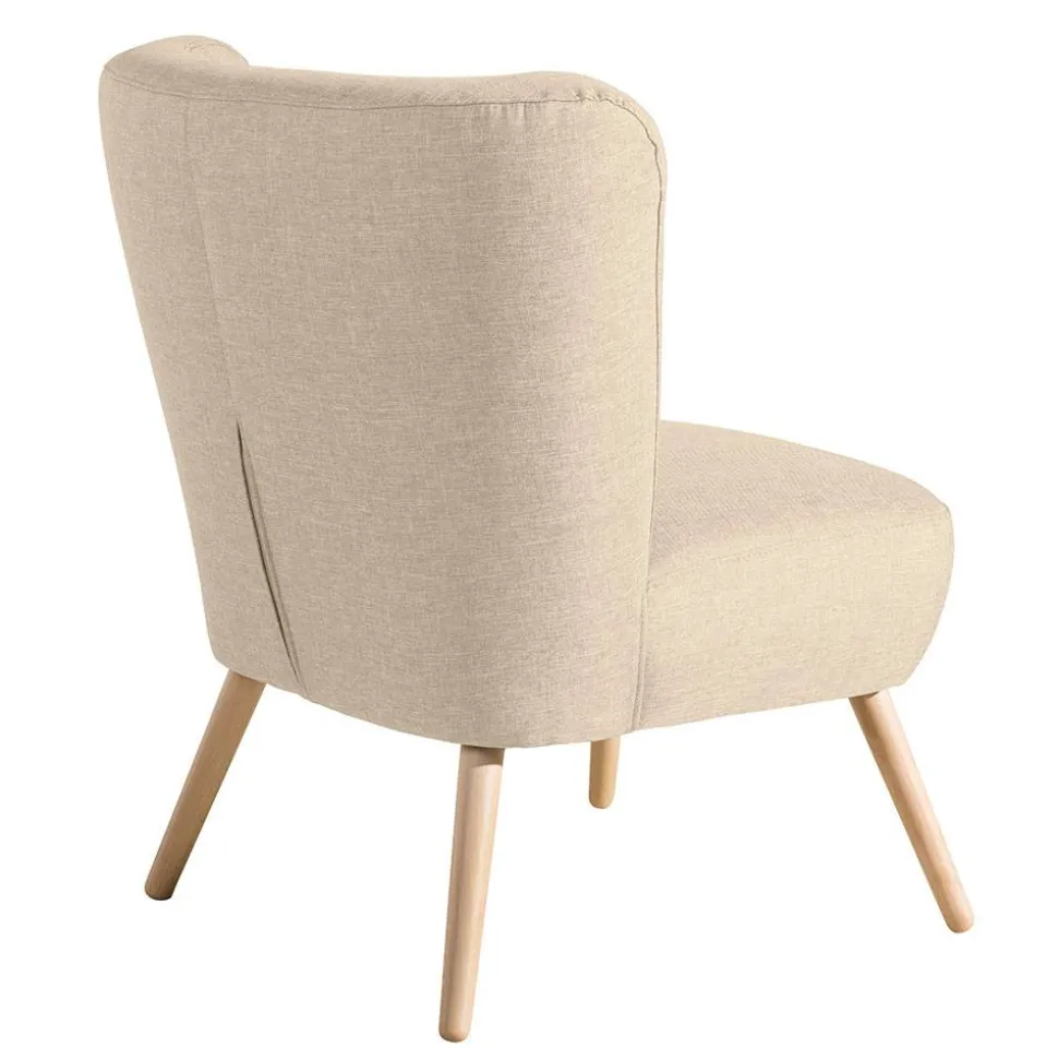 Polstersessel in Beige Webstoff - Hooka
