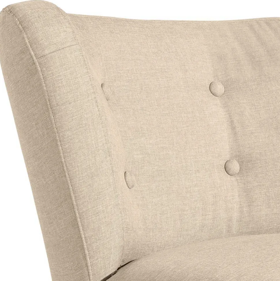 Polstersessel in Beige Webstoff - Hooka
