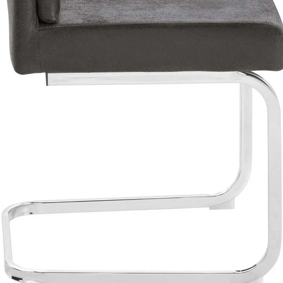 Polsterstühle Freischwinger in Anthrazit - Ansar (2er Set)