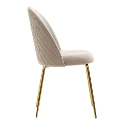 Polsterstühle in Beige & Gold - Labelsio (2er Set)