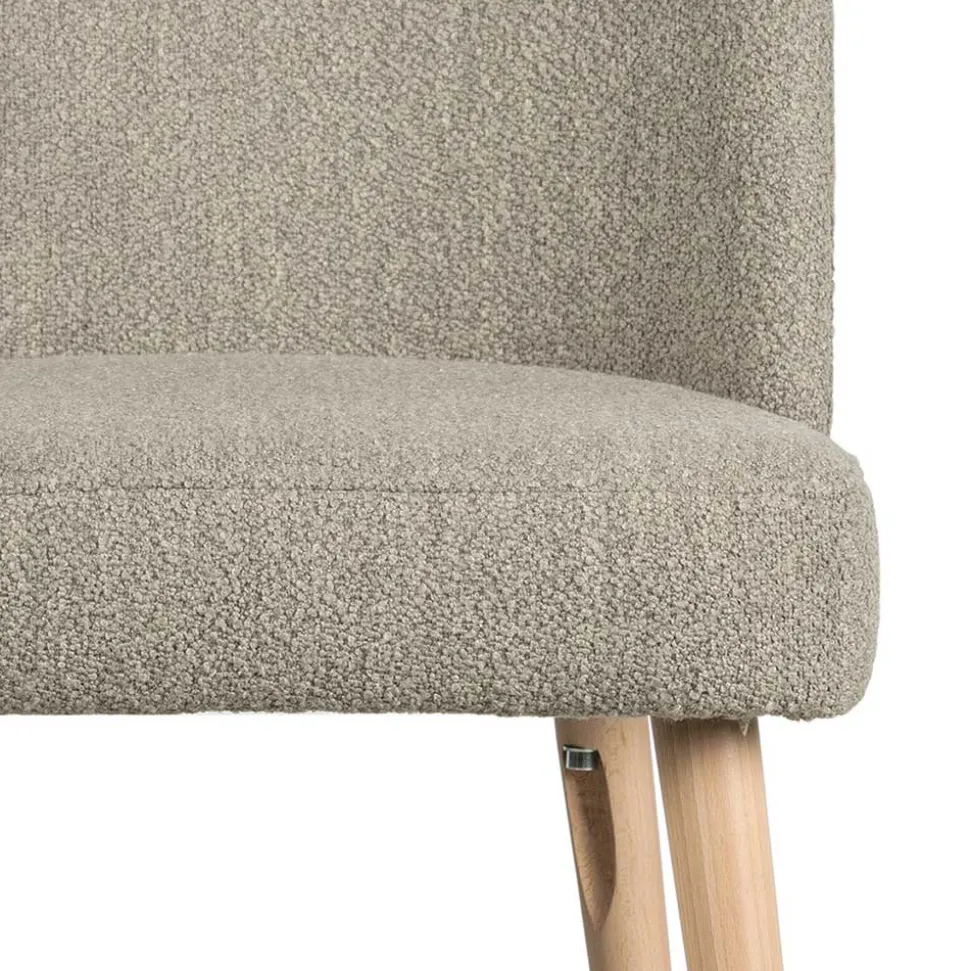 Polsterstühle in Beigegrau Boucle - Cornelys (2er Set)