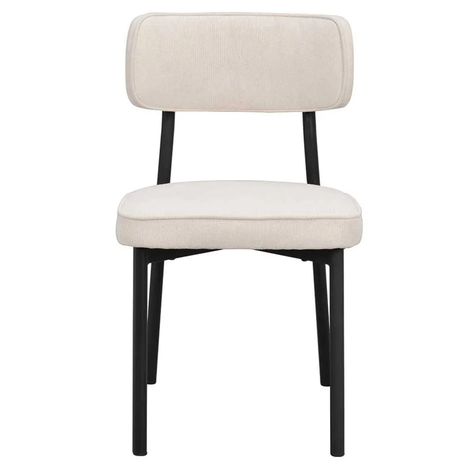 Polsterstuhl in Creme & Schwarz - Jeffa (2er Set)