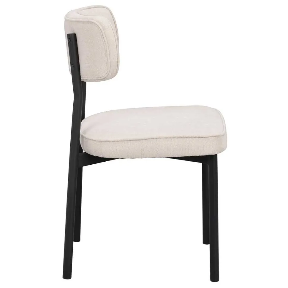 Polsterstuhl in Creme & Schwarz - Jeffa (2er Set)