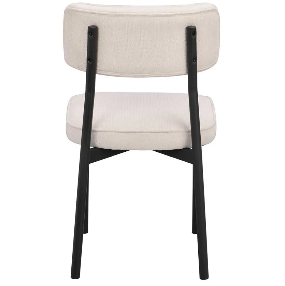Polsterstuhl in Creme & Schwarz - Jeffa (2er Set)