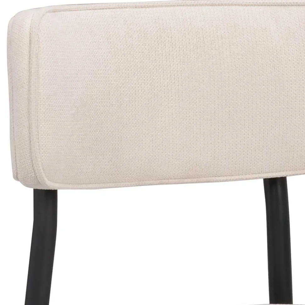 Polsterstuhl in Creme & Schwarz - Jeffa (2er Set)