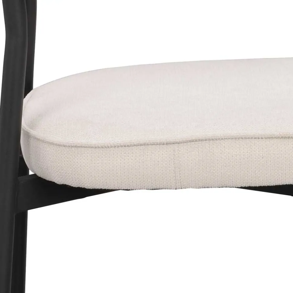 Polsterstuhl in Creme & Schwarz - Jeffa (2er Set)
