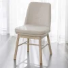 Polsterstuhl in Creme Strukturstoff - Peppino (2er Set)