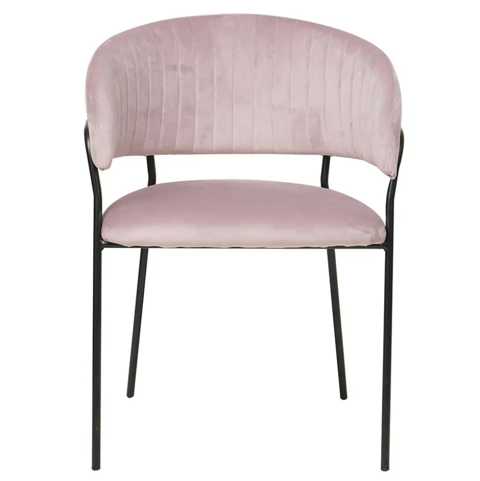 Polsterstuhl in Rosa & Schwarz - Cementa