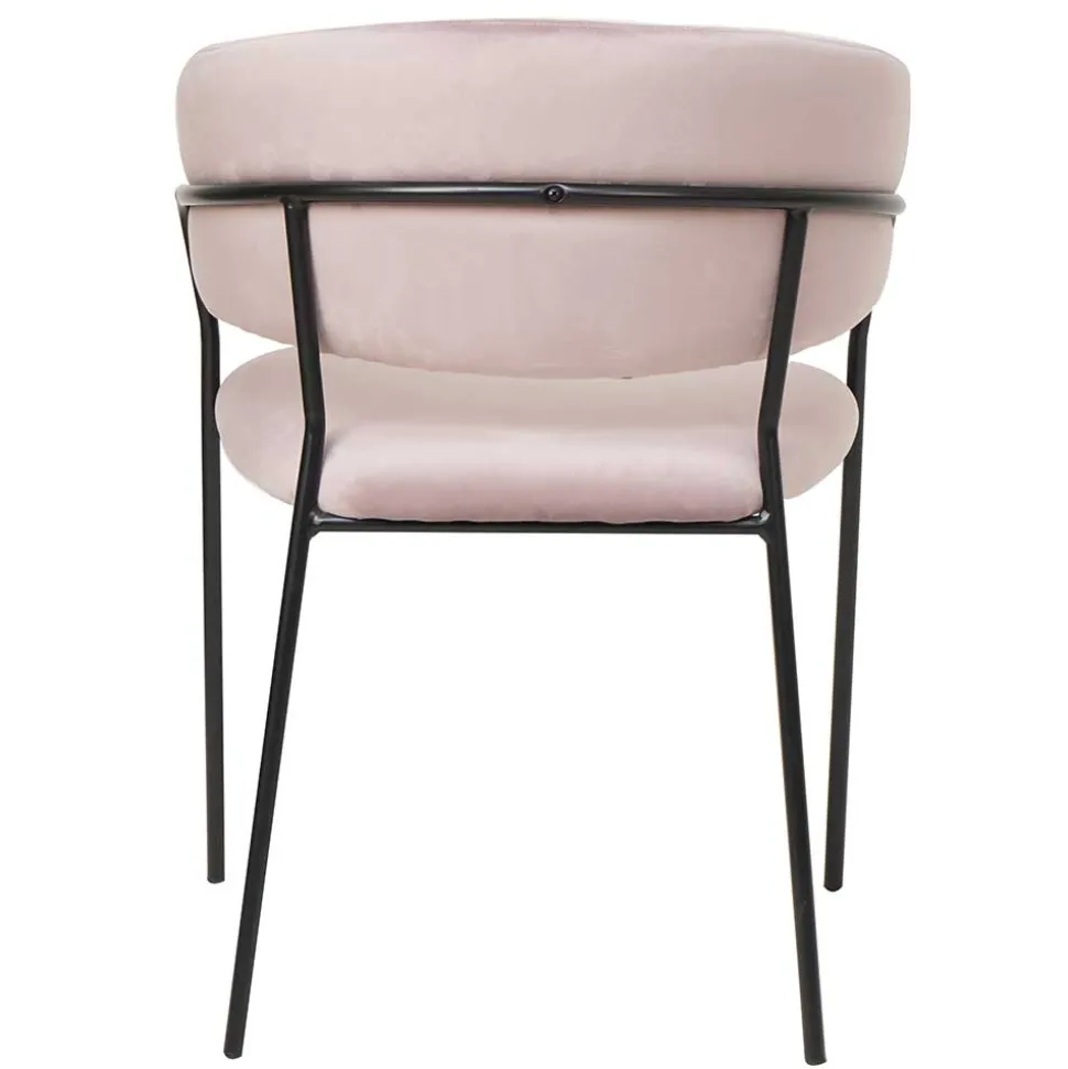 Polsterstuhl in Rosa & Schwarz - Cementa
