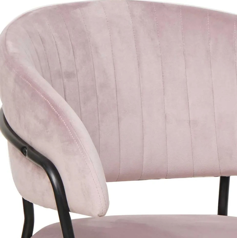Polsterstuhl in Rosa & Schwarz - Cementa