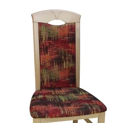 Polsterstuhl mit Stoff Rot gemustert Cora & Buchefarben (2er Set)