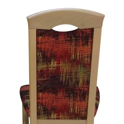 Polsterstuhl mit Stoff Rot gemustert Cora & Buchefarben (2er Set)