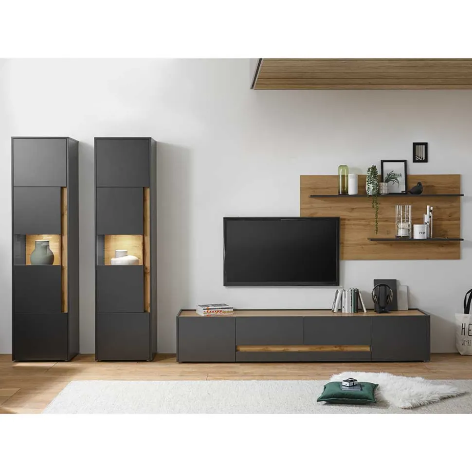 Preiswerte Anbauwand modern - Ahilav (vierteilig)