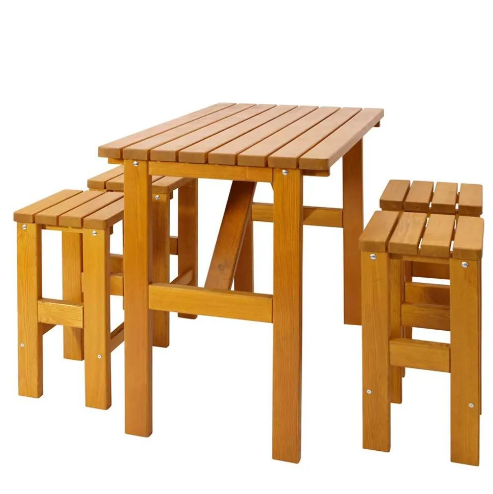 Quadrat Barhocker aus Kiefer Massivholz - Malte