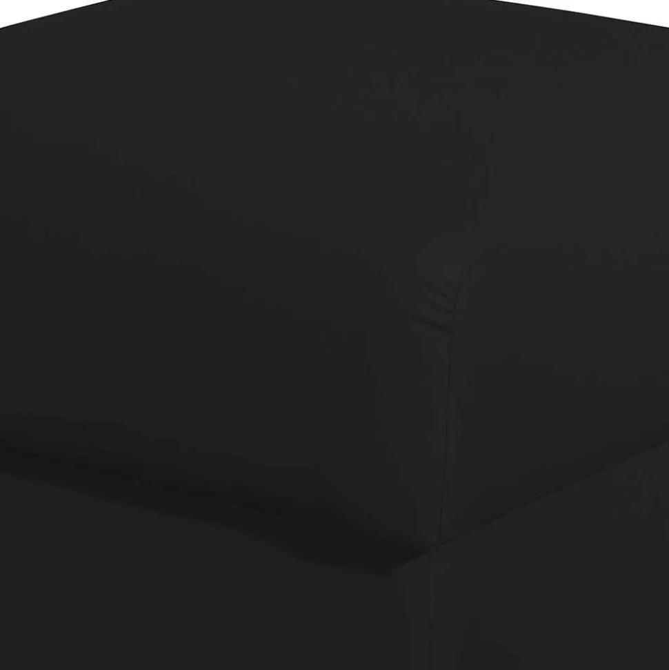Quadrat Hocker in Schwarz Kunstleder - Belafoma