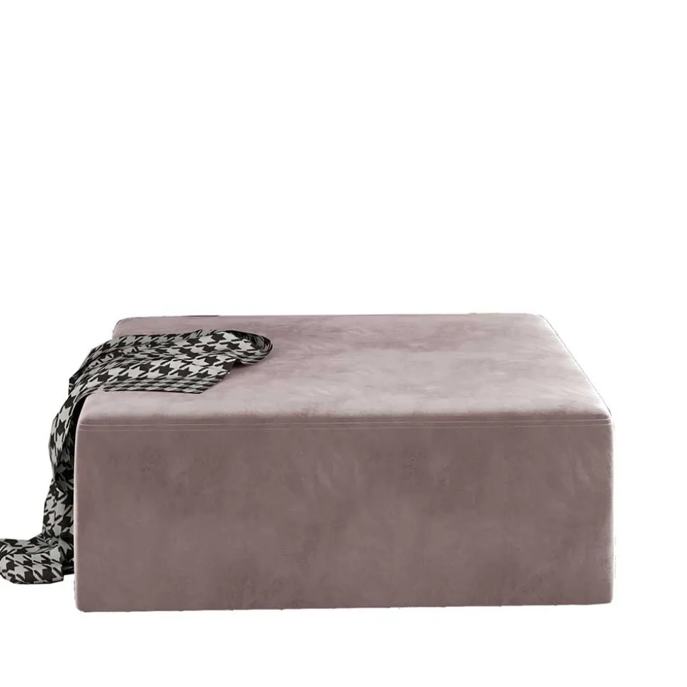 Quadratischer Couchhocker in Altrosa - Danzante