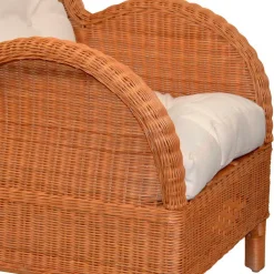 Rattansessel & Fußhocker Set - Nesaris (zweiteilig)
