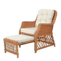Rattanssessel Hawaii mit ausziehbarem Fußteil