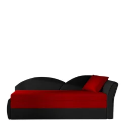 Recamiere mit Bettfunktion in Rot und Schwarz - Domenicus
