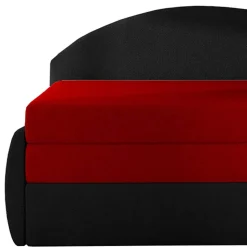 Recamiere mit Bettfunktion in Rot und Schwarz - Domenicus
