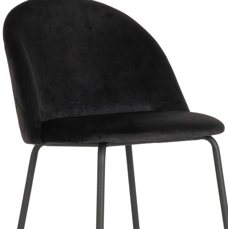 Retro Barstühle aus schwarzem Samt - Baltimoore (2er Set)