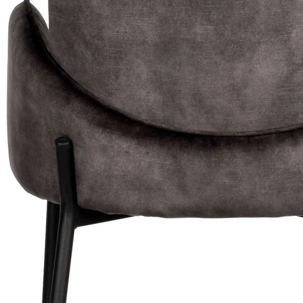 Retro Barstuhl aus Velours Anthrazit - Vatros (2er Set)