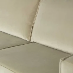 Retro Couch aus Samt in Graugrün - Vontada