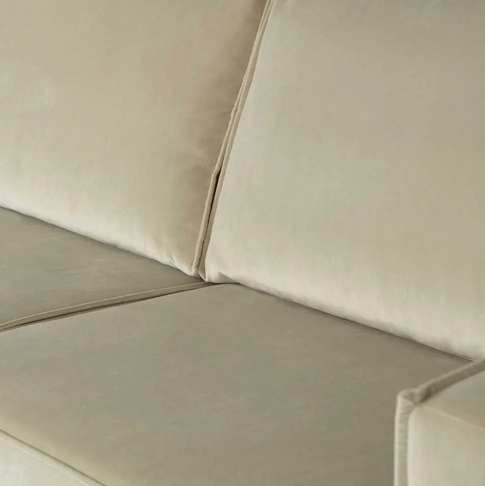 Retro Couch aus Samt in Graugrün - Vontada