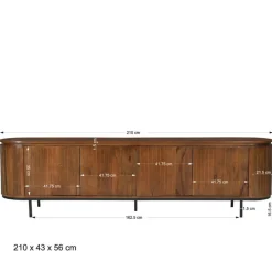 Retro Design TV Lowboard aus Mangoholz - Galadira