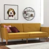 Retro Klappcouch in Senfgelb und Natur - Fiby