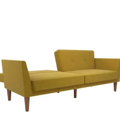 Retro Klappcouch in Senfgelb und Natur - Fiby