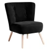 Retro Polstersessel in Schwarz Velours - Adaliz