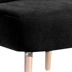 Retro Polstersessel in Schwarz Velours - Adaliz