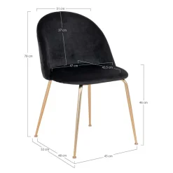 Retro Polsterstühle mit Messing Gestell - Silvanus (2er Set)