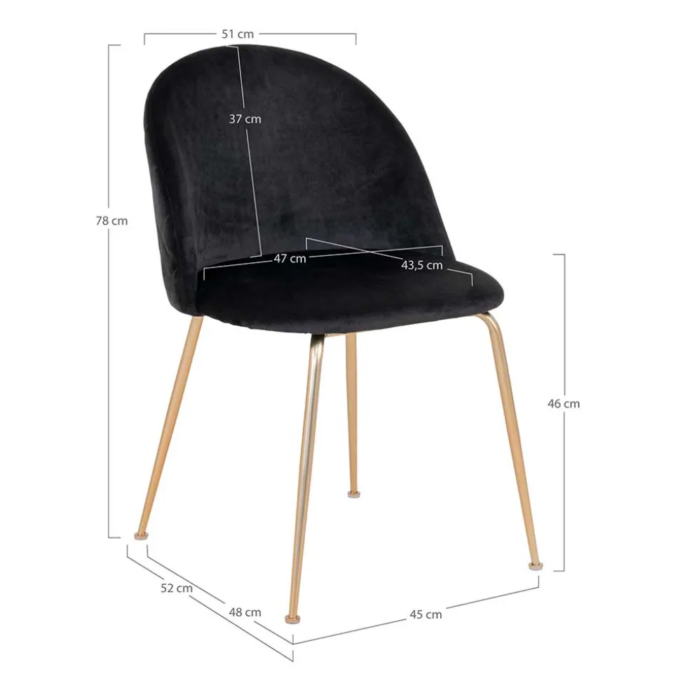 Retro Polsterstühle mit Messing Gestell - Silvanus (2er Set)