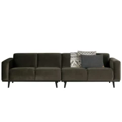 Retro Samt Sofa in Dunkelgrün Italiano mit 280cm