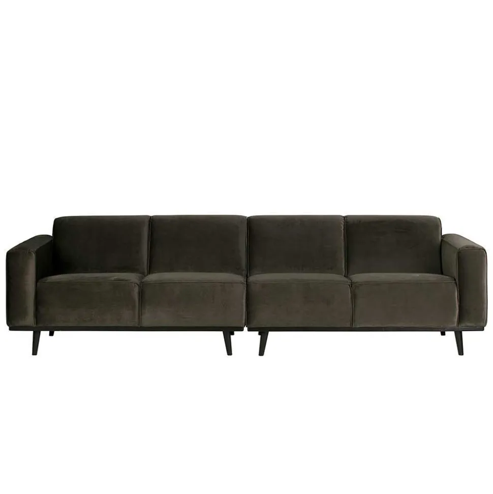 Retro Samt Sofa in Dunkelgrün Italiano mit 280cm
