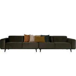 Retro Samt Sofa in Dunkelgrün Italiano mit 280cm