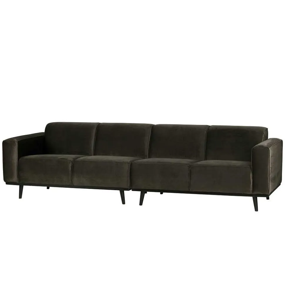 Retro Samt Sofa in Dunkelgrün Italiano mit 280cm