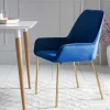 Retro Samtstühle in Blau & Gold - Angora (2er Set)