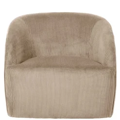 Retro Style Cord Sessel in Beige - Evilla