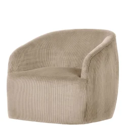 Retro Style Cord Sessel in Beige - Evilla