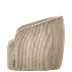 Retro Style Cord Sessel in Beige - Evilla