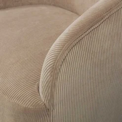 Retro Style Cord Sessel in Beige - Evilla