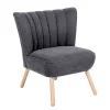 Retro Style Sessel in Anthrazit Velours - Valentino